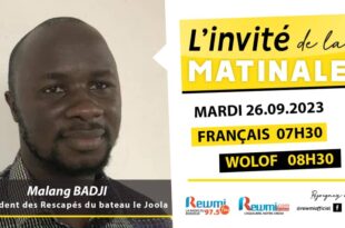 Invite de la Matinale ! Avec Malang BADJI 26 Septembre 2023 Fr