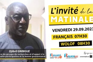 Invite de la Matinale ! Avec Djibril GNINGUE 29 Septembre 2023 Fr