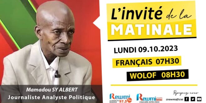 Invite de la Matinale ! Avec Mamadou Sy Albert 09 Octobre 2023 Fr