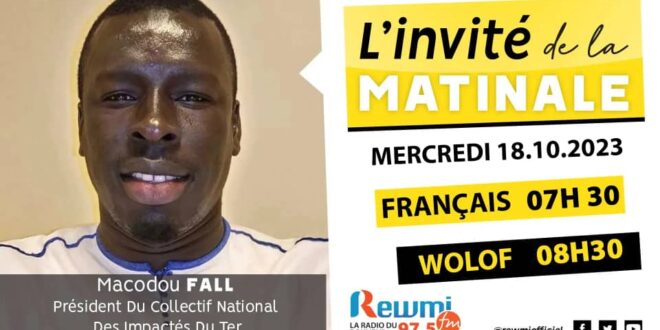 Invite de la Matinale ! Avec Macodou FALL 18 Octobre 2023 Fr