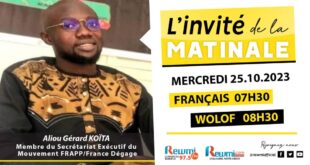 Invite de la Matinale ! Avec Aliou Gérard KOÏTA 25 Octobre 2023 Fr