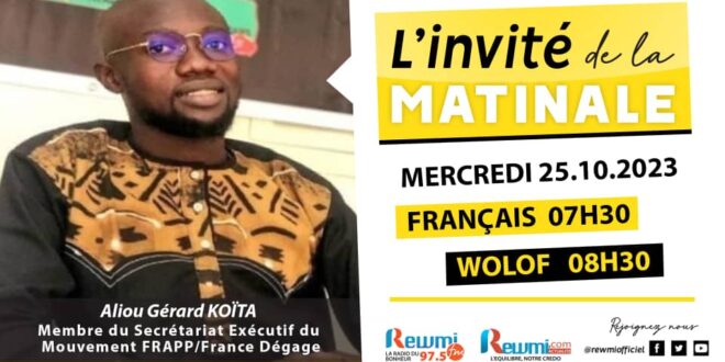 Invite de la Matinale ! Avec Aliou Gérard KOÏTA 25 Octobre 2023 Fr