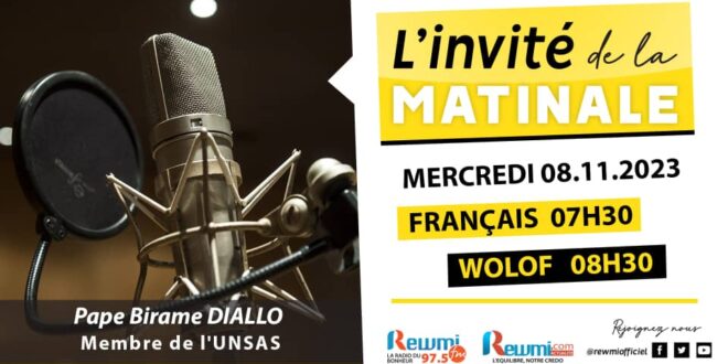 Invite de la Matinale ! Avec Pape Birame DIALLO 08 Novembre 2023 Fr