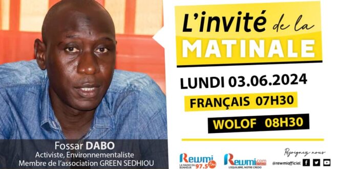 Invite de la Matinale ! Avec Fossar DABO Environnementaliste 03 Juin 2024 Fr