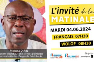 Invite de la Matinale ! Avec Professeur Moussa DIAW 04 Juin 2024 Fr