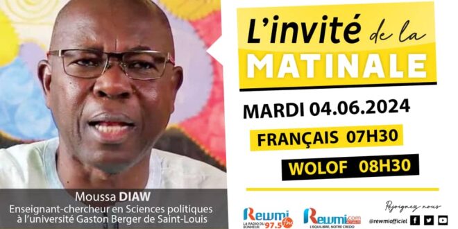 Invite de la Matinale ! Avec Professeur Moussa DIAW 04 Juin 2024 Fr