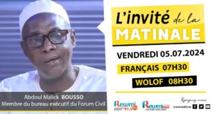 Invite de la Matinale ! Avec Abdoul Malick BOUSSO Forum Civil 05 Juillet 2024