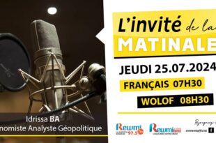 Invite de la Matinale ! Avec Idrissa BA 25 Juillet 2024