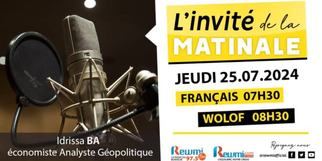 Invite de la Matinale ! Avec Idrissa BA 25 Juillet 2024