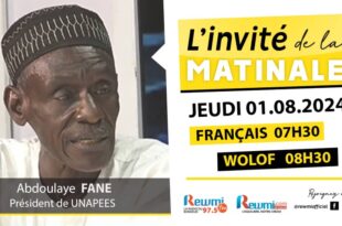 Invite de la Matinale ! Avec Abdoulaye Fane Président de UNAPEES 01 Août 2024