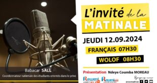 Invite de la Matinale ! Avec Babacar SALL 12 Septembre 2024