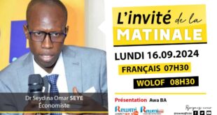 Invite de la Matinale ! Avec Dr Seydina Omar SEYE 16 Septembre