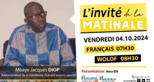 Invite de la Matinale ! Avec Mbaye Jacques DIOP 04 Octobre 2024 Fr