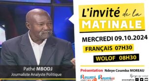 Invite de la Matinale ! Avec Pathé MBODJ 09 Octobre 2024