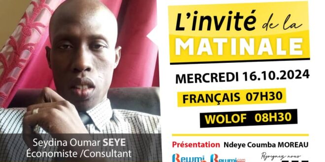 Invite de la Matinale ! Avec Dr Seydina Oumar SEYE 16 Octobre 2024 Fr