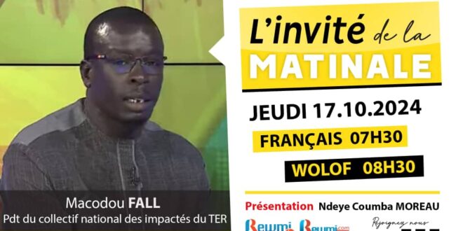 Invite de la Matinale ! Avec Macodou FALL 17 Octobre 2024