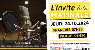 Invite de la Matinale ! Avec Sara KONARÉ 24 Octobre 2024 Fr