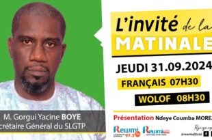 Invite de la Matinale ! Avec Gorgui Yacine BOYE SG SLGTP 31 Octobre 2024