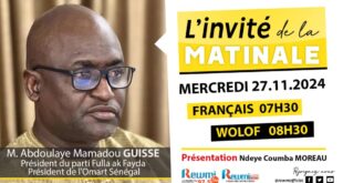 Invite de la Matinale ! Avec M. Abdoulaye Mamadou GUISSE 27 Novembre 2024 Fr