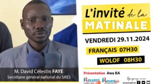 Invite de la Matinale ! Avec M. David Célestin FAYE 29 Novembre 2024