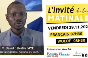 Invite de la Matinale ! Avec M. David Célestin FAYE 29 Novembre 2024