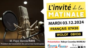 Invite de la Matinale avec M. Pape Meissa FAYE 02 Décembre 2024 Fr