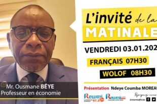 Invite de la Matinale ! Avec Mr. Ousmane BÉYE 03 Janvier 2025