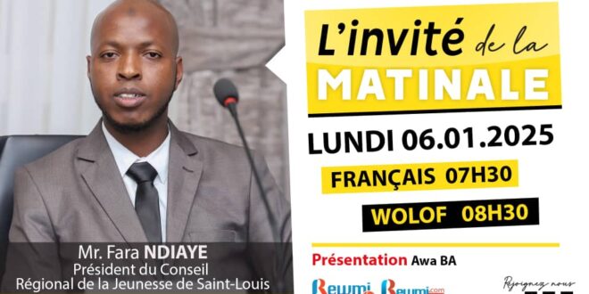 Invite de la Matinale ! Avec Mr. Fara NDIAYE 06 Janvier 2025