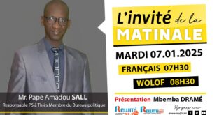 Invite de la Matinale ! Avec Mr. Pape Amadou SALL 07 Janvier 2025