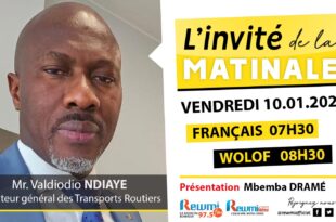 Invite de la Matinale ! Avec Mr. Dr Valdiodio NDIAYE 10 Janvier 2025