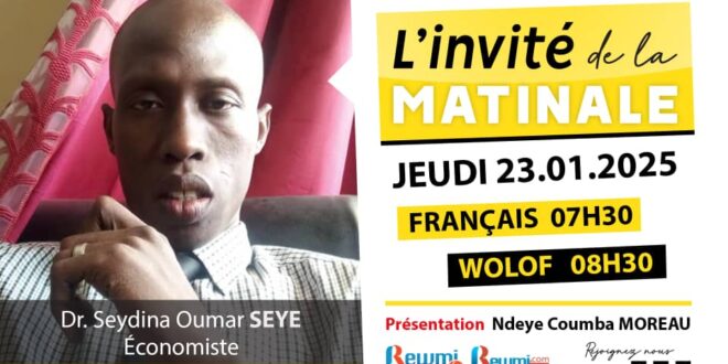 Invite de la Matinale ! Avec Dr. Seydina Oumar SEYE 23 Janvier 2025 Fr