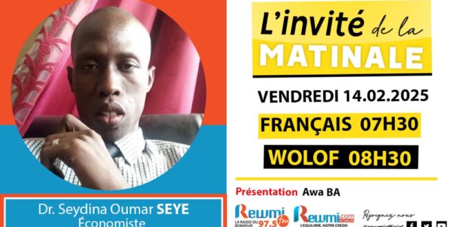 Invite de la Matinale ! Avec Dr. Seydina Oumar SEYE 14 Février 2025