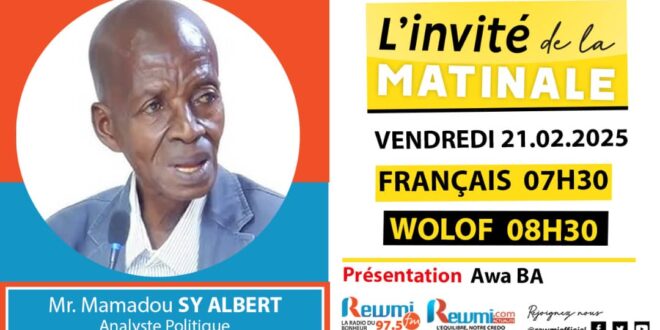 Invite de la Matinale ! Avec Mr. Mamadou SY ALBERT 21 Février 2025 Fr