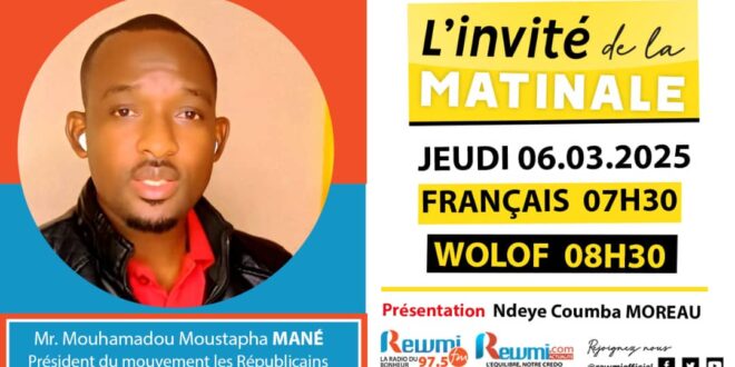 Invite de la Matinale ! Avec Mr. Mouhamadou Moustapha MANÉ 06 Mars 2025 Fr