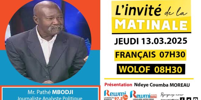 Invite de la Matinale ! Avec Mr. Pathé MBODJI 13 Mars 2025 Fr